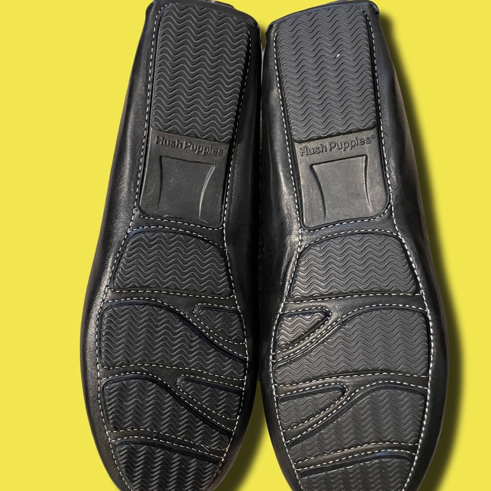 Hush Puppies - Black slip on Leather Loafers - Picture 5 of 5